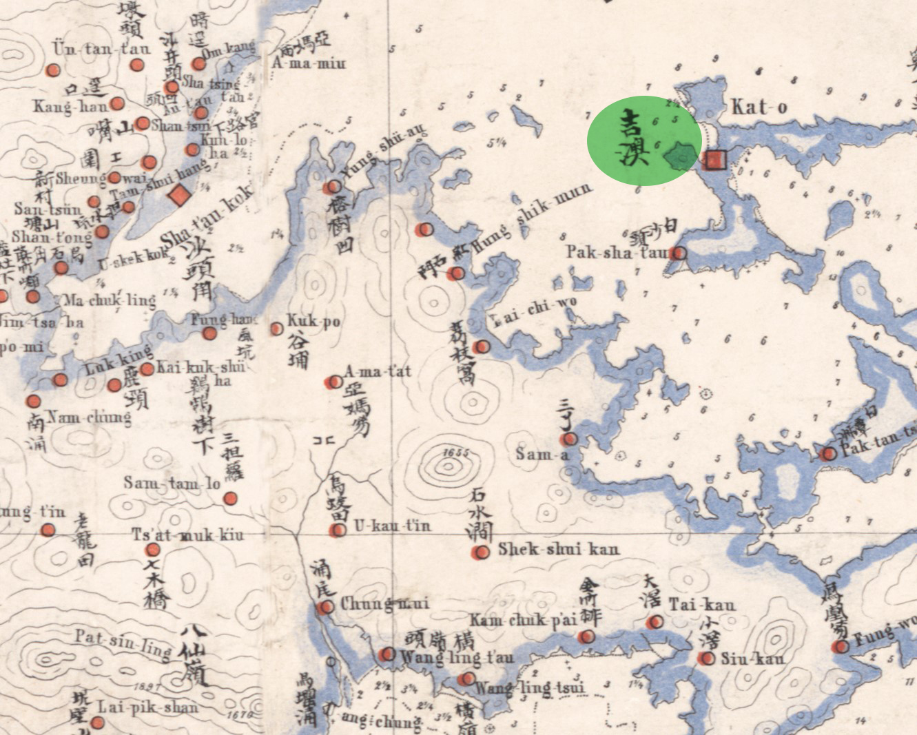 1866年《新安縣全圖》記載吉澳