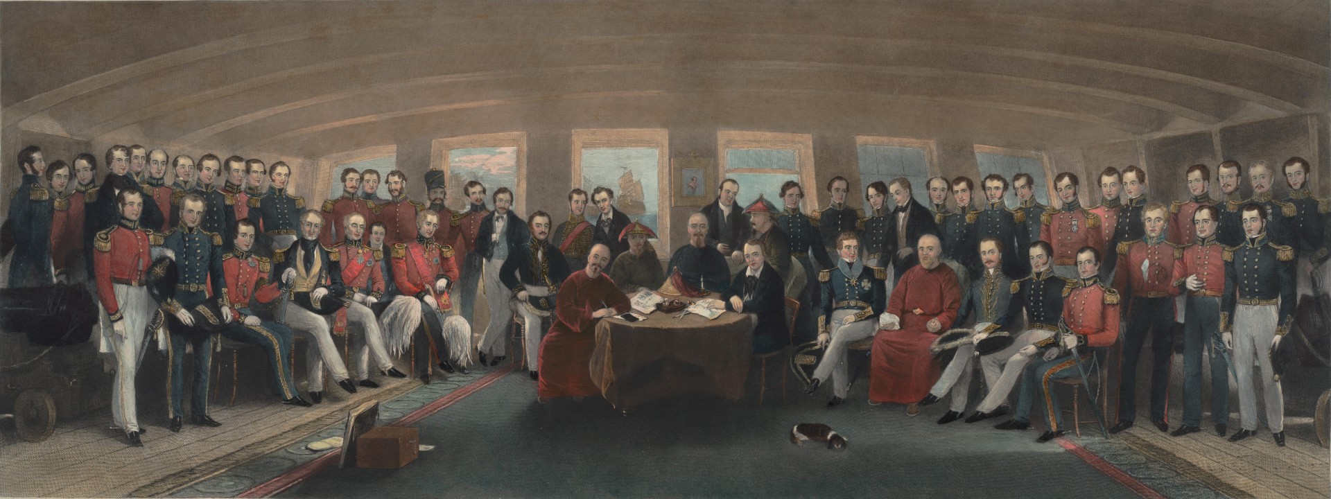 1842年簽訂《南京條約》。(圖片來源：Anne S.K. Brown Military Collection. Brown Digital Repository. Brown University Library.）