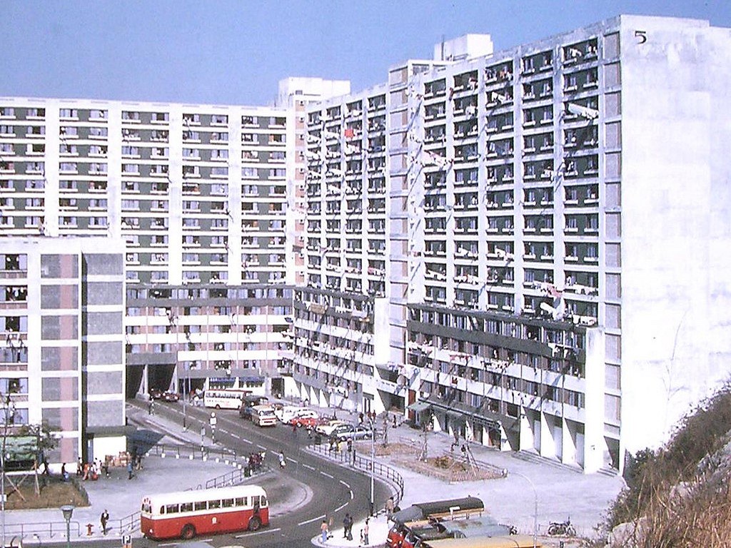 1975年何文田邨第五座。（圖片來源：政府新聞處）