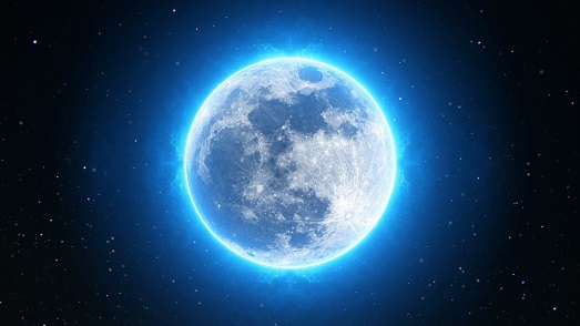 藍月亮並非指月亮呈現出藍色。（圖片來源：香港太空館網頁）
